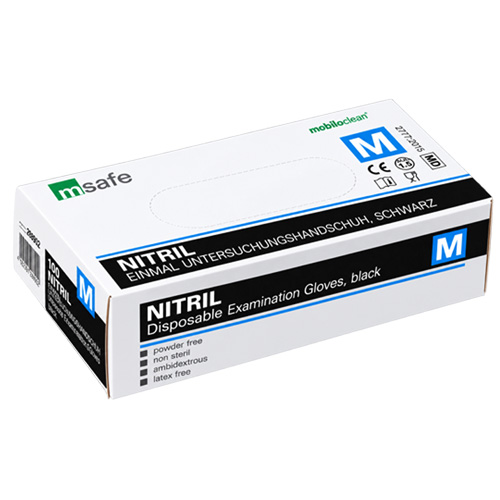 Nitril Handschuh puderfrei, schwarz M Nitril Handschuh puderfrei, schwarz M