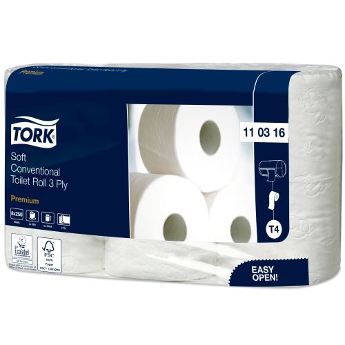 Tork Premium Toilettenpapier 3 lagig 250 Blatt - extra weich Tork Premium Toilettenpapier 3 lagig 250 Blatt - extra weich