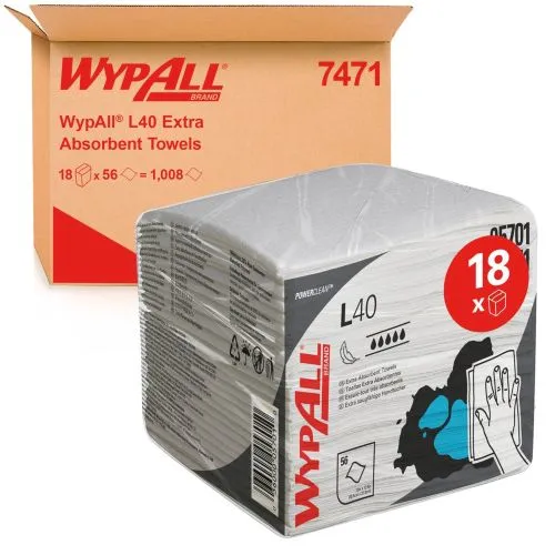Kimberly-Clark 7471 Wypall L40 Wischtücher - Viertelgefaltet Kimberly-Clark 7471 Wypall L40 Wischtücher - Viertelgefaltet