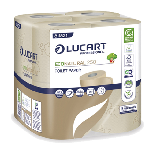 Lucart EcoNatural 250 Toilettenpapier 2-lag., 250 Blatt