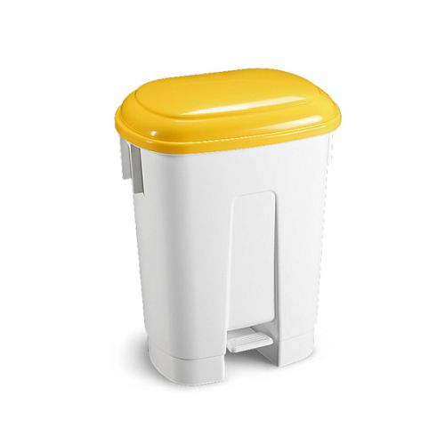 TTS Treteimer Derby 60 ltr. weiß mit gelbem Deckel TTS Treteimer Derby 60 ltr. weiß mit gelbem Deckel