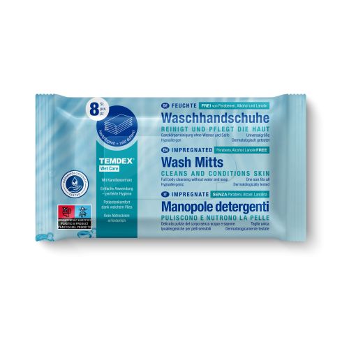Temdex Wet Care feuchter Waschhandschuh 15x22cm Temdex Wet Care feuchter Waschhandschuh 15x22cm