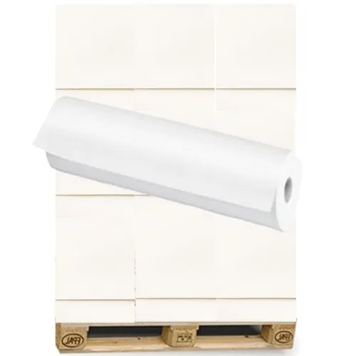 1 Palette Ärzterollen 59 cm, 2 lag., weiß, 50 m, 18 Karton á 9 Rollen 1 Palette Ärzterollen 59 cm, 2 lag., weiß, 50 m, 18 Karton á 9 Rollen