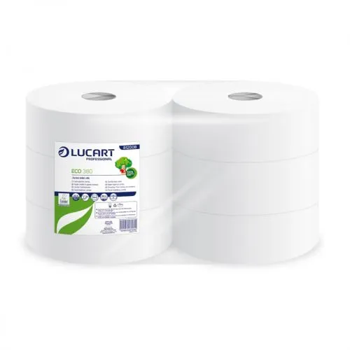 Lucart Toilettenpapier Jumbo Eco 380, 2-lagig, weiß Lucart Toilettenpapier Jumbo Eco 380, 2-lagig, weiß