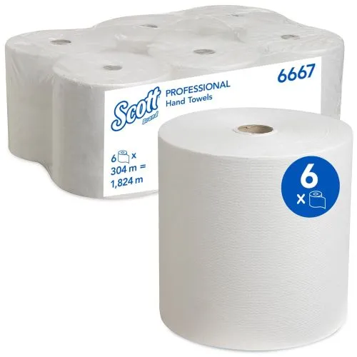 Kimberly-Clark 6667 Handtuchrolle 304 m, 1-lagig, weiß