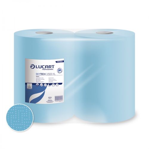 Lucart Putztuchrolle SkyTech 3.500 XL, 3-lagig blau 500 Blatt