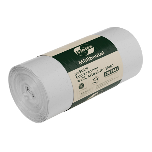Deiss Müllbeutel 60 ltr. weiß 12 my