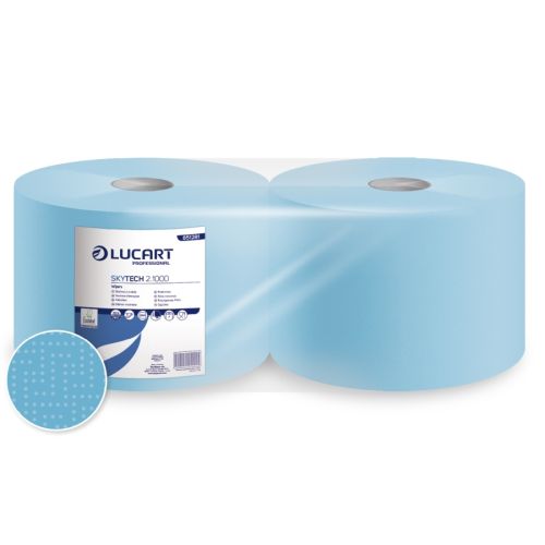 Lucart Putztuchrolle SkyTech 2-lagig blau 1000 Blatt/Rolle