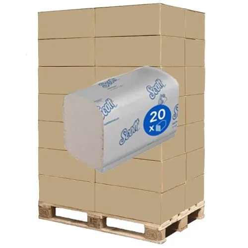 1 Palette Kimberly-Clark Papierhandtücher 2-lag, 23x22,5 Zick/Zack-Falz, 1 Palette Kimberly-Clark Papierhandtücher 2-lag, 23x22,5 Zick/Zack-Falz,