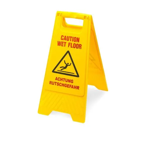 Warnschild - Achtung Rutschgefahr - gelb, 2-teilig