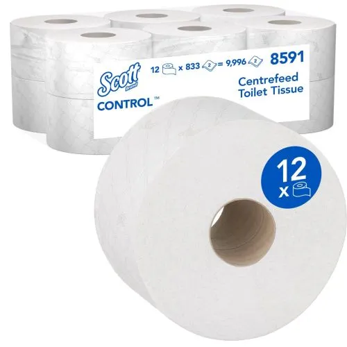 Kimberly-Clark 8591 Scott Control Toilettenpapier 2-lagig mit Zentralentnahme Kimberly-Clark 8591 Scott Control Toilettenpapier 2-lagig mit Zentralentnahme