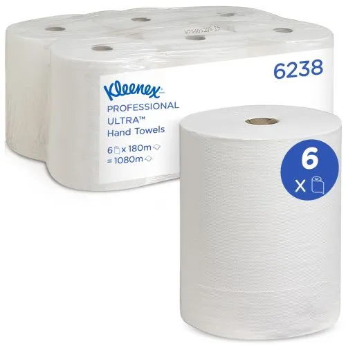 Kimberly-Clark 6238 Kleenex Ultra Handtuchrolle 2-lag. weiß, 180mtr. Kimberly-Clark 6238 Kleenex Ultra Handtuchrolle 2-lag. weiß, 180mtr.