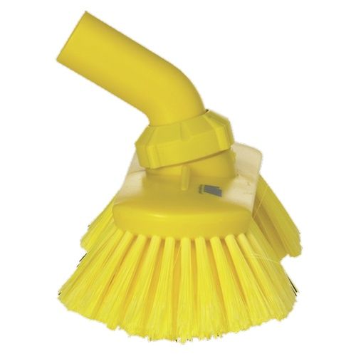 Vikan Waschbürste mit Drehgelenk & Wasserdurchlauf, 240 mm, weich/gesplisst, gelb