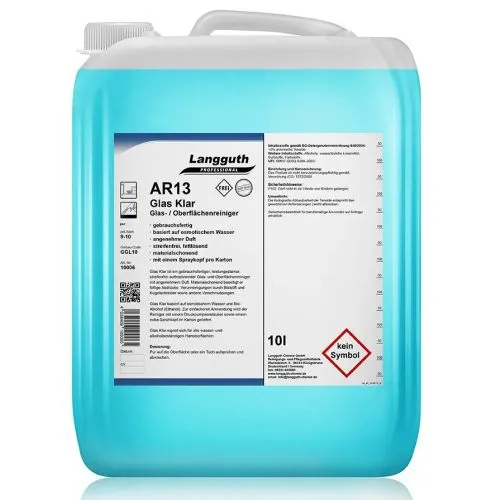 Langguth Glas Klar AR13 gebrauchsfertiger Glasreiniger 10 ltr.