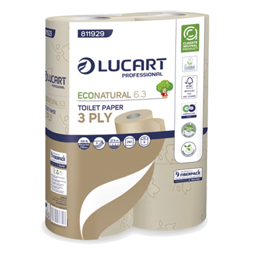 Lucart EcoNatural 6.3 Toilettenpapier 3-lag., 250 Blatt