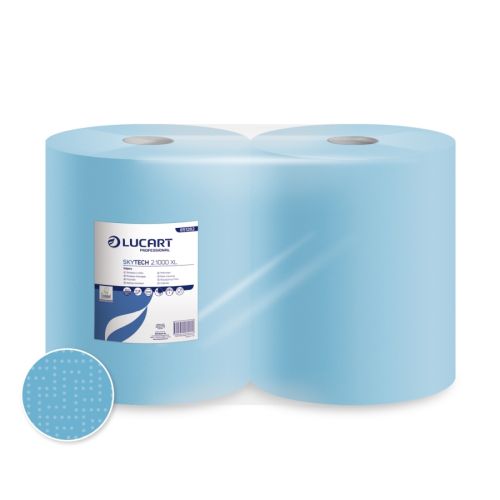 Lucart Putztuchrolle SkyTech 2-lagig blau 500 Blatt/Rolle Lucart Putztuchrolle SkyTech 2-lagig blau 500 Blatt/Rolle