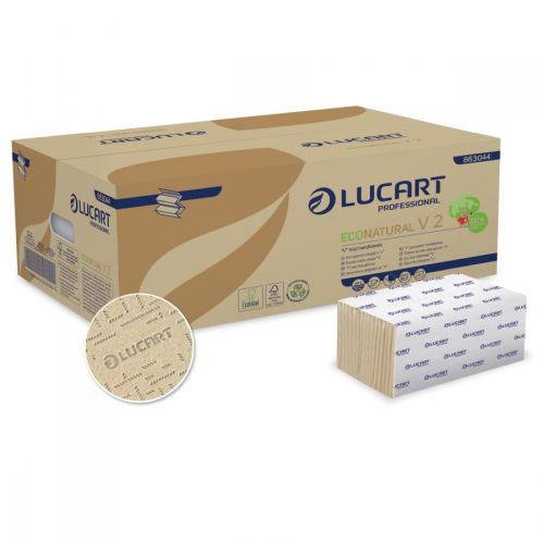 Lucart Eco Natural V2 Papierhandtücher 2-lag., 21x21cm, zick/zack Lucart Eco Natural V2 Papierhandtücher 2-lag., 21x21cm, zick/zack
