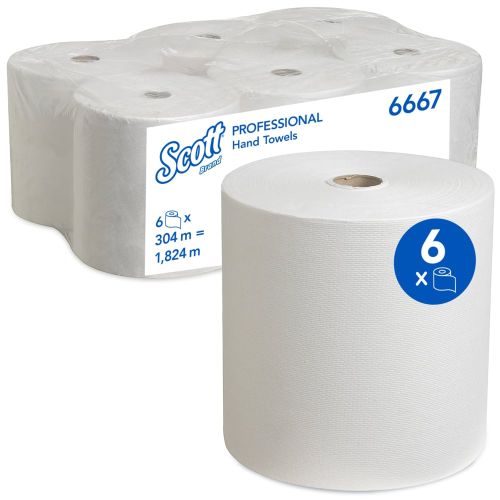 Kimberly-Clark 6667 Handtuchrolle 304 m, 1-lagig, weiß Kimberly-Clark 6667 Handtuchrolle 304 m, 1-lagig, weiß