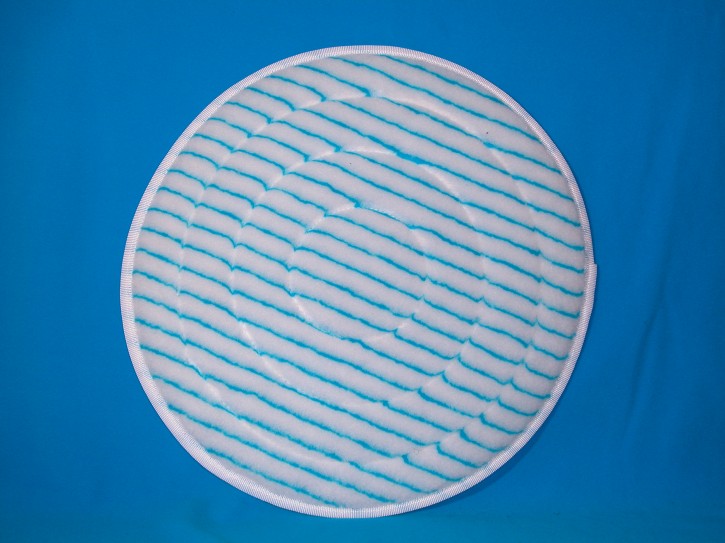 Microfaserpad weiss mit blauen Streifen