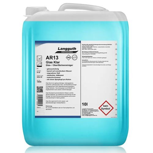 Langguth Glas Klar AR13 gebrauchsfertiger Glasreiniger 10 ltr.