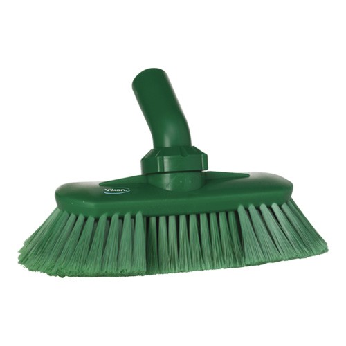 Vikan Waschbürste mit Drehgelenk & Wasserdurchlauf, 240 mm, weich/gesplisst, grün