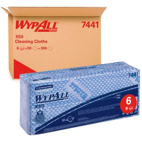 Kimberly-Clark 7441 Wypall X50 Wischtücher blau