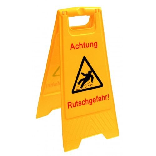 Warnschild - Achtung Rutschgefahr - gelb, 2-teilig
