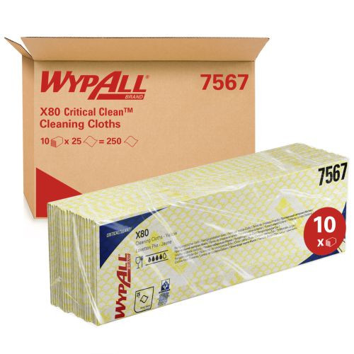 Kimberly-Clark 7567 Wypall X80 Wischtücher gelb