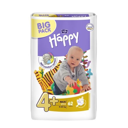 Bella Happy Babywindeln Maxi Plus Gr. 4+, 62 Stück