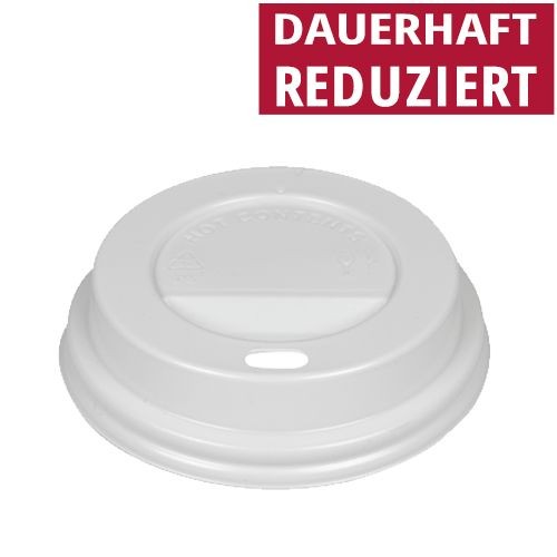 Deckel für Kaffebecher to go, weiss, Ø 80 mm, 1000 Stück