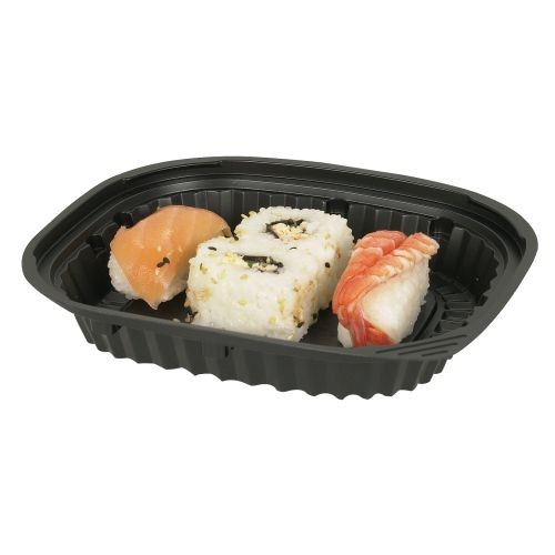 Sushi-Box/Verpackung, Schale to go ohne Deckel, schwarz, Klein, 300 ml, 500 Stück