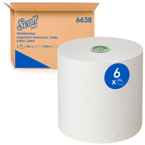 Kimberly-Clark 6638 Essential Rollenhandtuch weiß, 1-lag. 380 mtr.