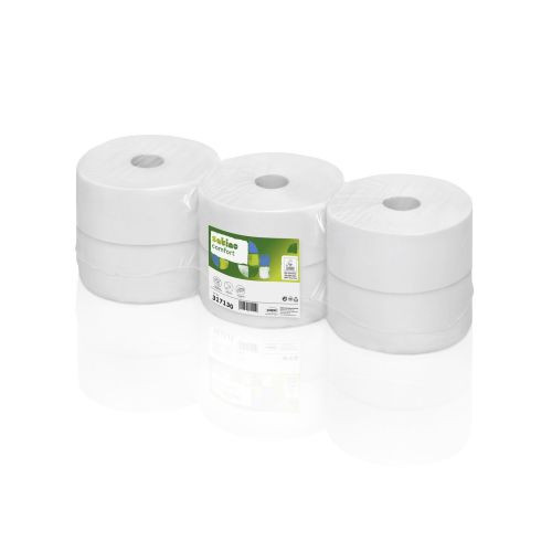 Wepa Satino Comfort Toilettenpapier Jumbo Comfort Maxi-Rolle 380 m, 2-lagig, weiß