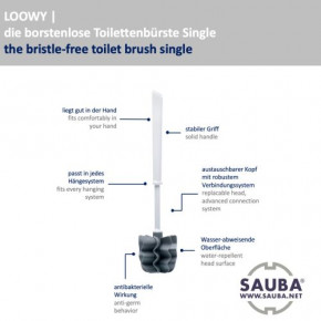 Toilettenbürste LOOWY (weiß/grau)