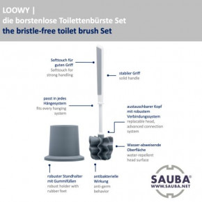 Toilettenbürsten SET LOOWY (weiß/grau)